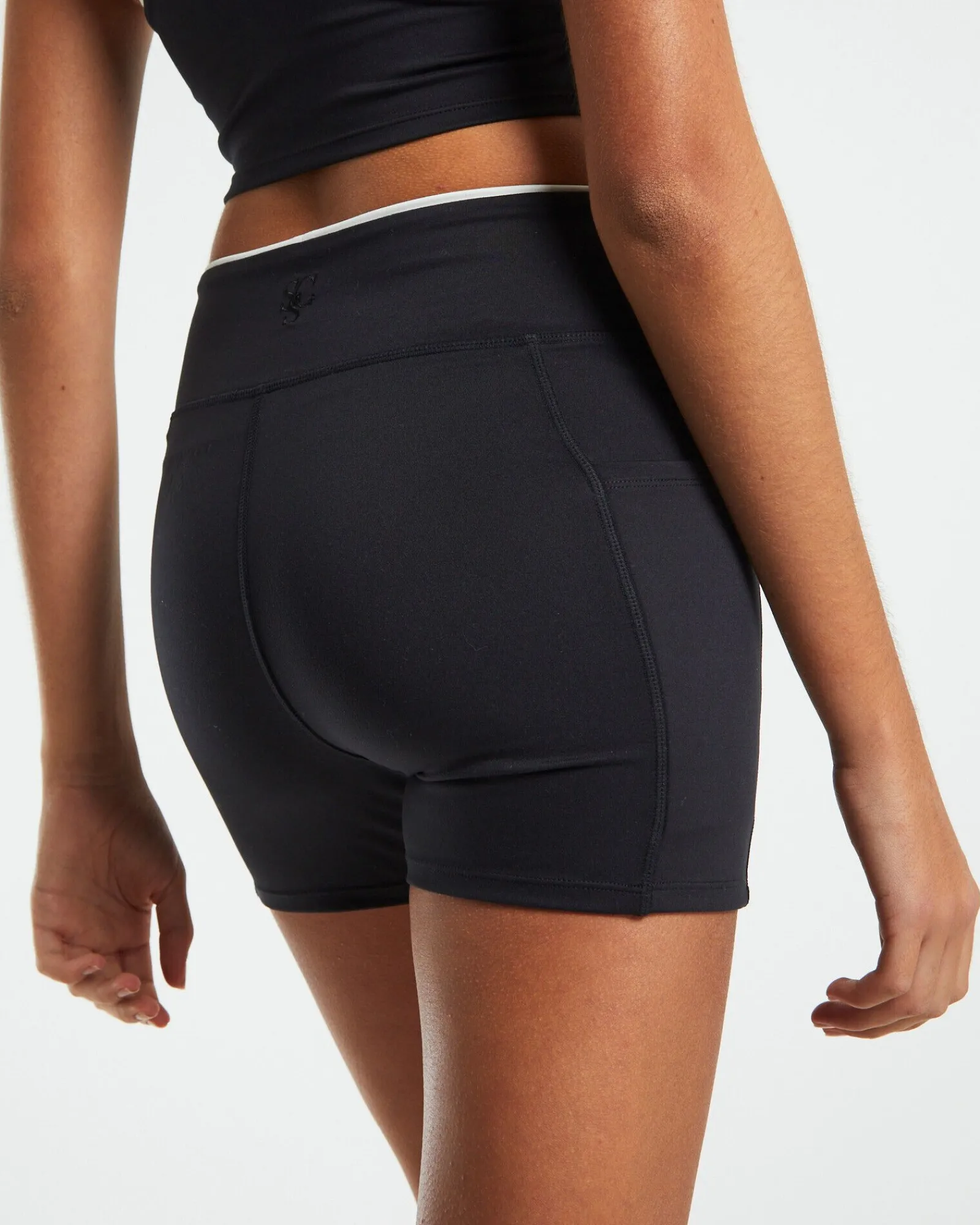 pocket_seam_shorts_blackw_5.webp Flash Sale SUBTITLED SPORTS CLUB Pocket Seam Shorts Black/White
