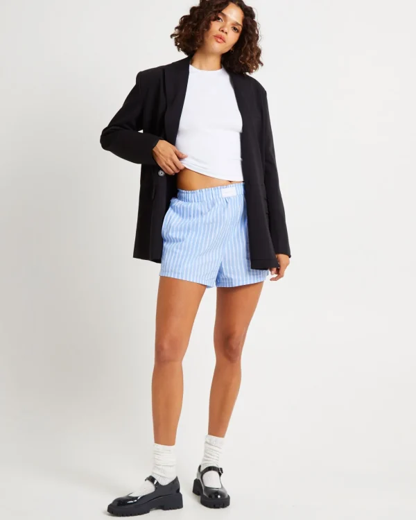 Shop SUBTITLED Poppy Poplin Stripe Shorts