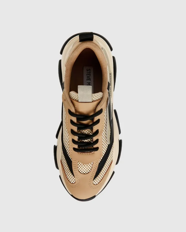 New STEVE MADDEN Possession-E Sustainable Sneakers Khaki/Black