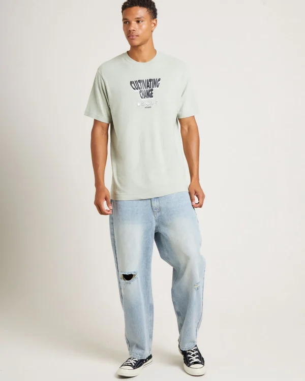 Outlet AFENDS Proclaim Hemp Retro Fit Short Sleeve T-Shirt In Eucalyptus
