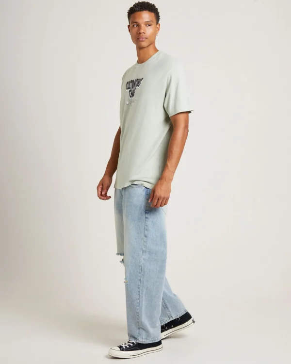 Outlet AFENDS Proclaim Hemp Retro Fit Short Sleeve T-Shirt In Eucalyptus
