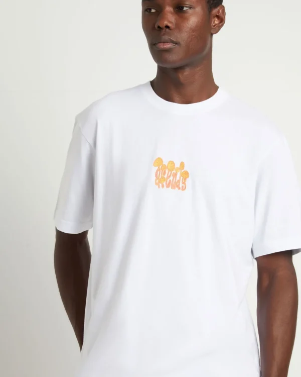 Hot AFENDS Psychedelic Retro Fit Short Sleeve T-Shirt In White