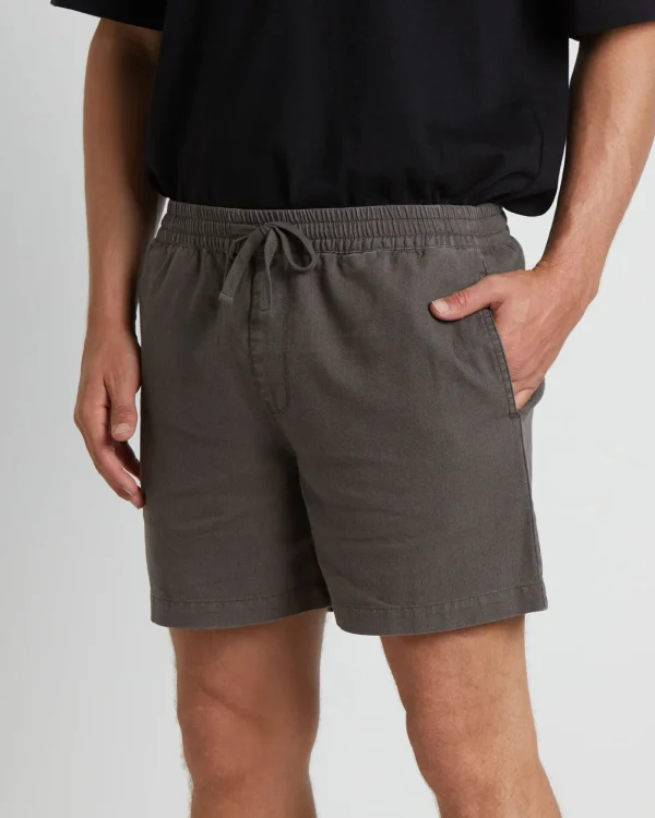 Store ARVUST Puglia Linen Shorts In Muted Olive Green