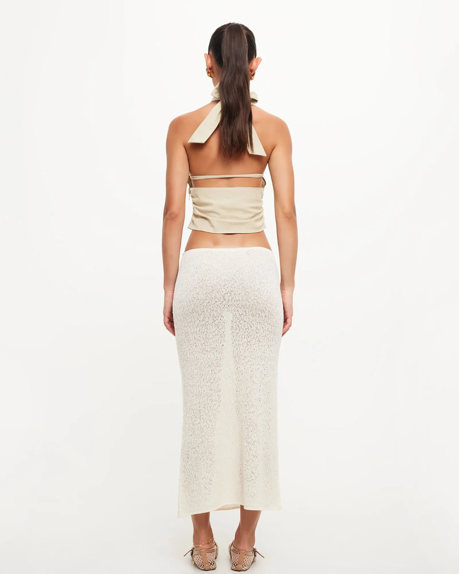 pure_midi_skirt_in_cream_1.webp Online LIONESS Pure Midi Skirt In Cream