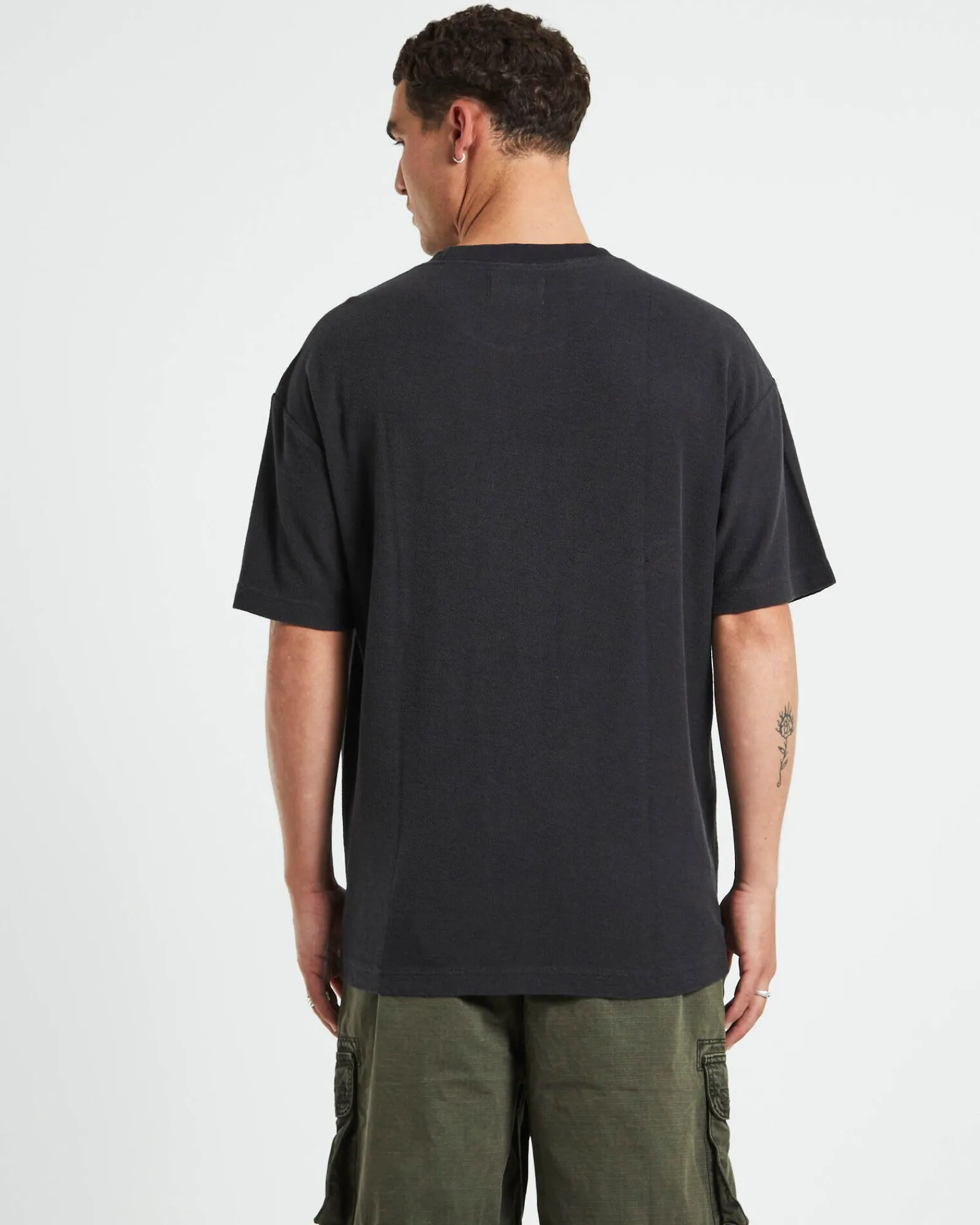 ramona_linen_short_sleeve_1.webp Sale ARVUST Ramona Linen Short Sleeve T-Shirt In Washed Black