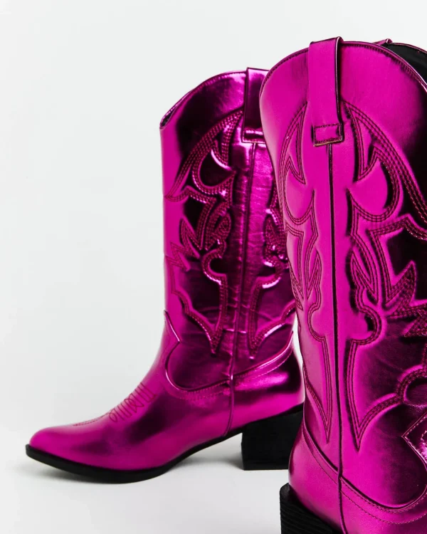 Outlet THERAPY Ranger Cowboy Boot In Metallic Pink