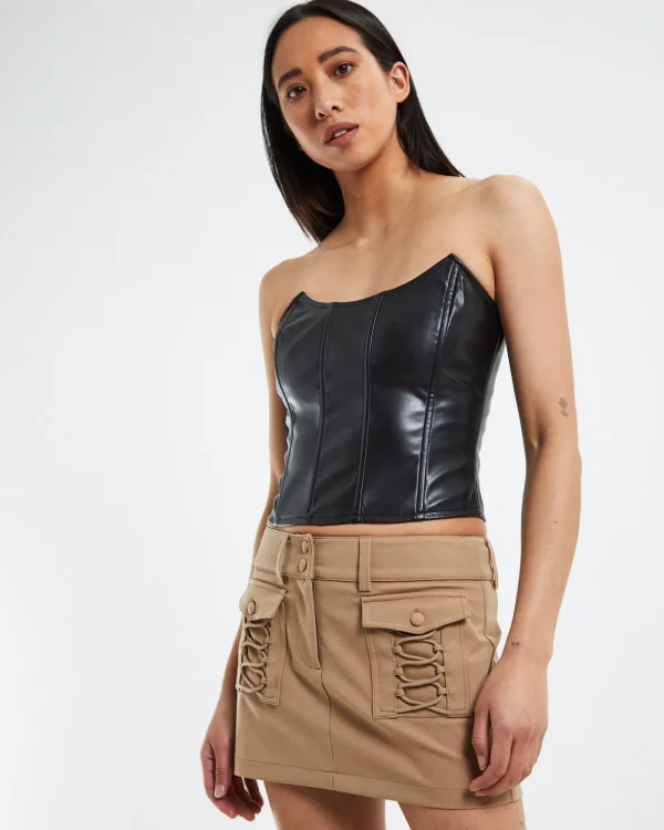 Hot NEON HART Raquel Corset Detail Skirt Beige