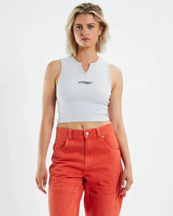 Best Sale AFENDS Recycled Rib Singlet Smoke