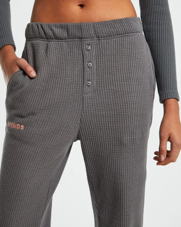 Best AFENDS Recycled Waffle Track Pants Steel Grey