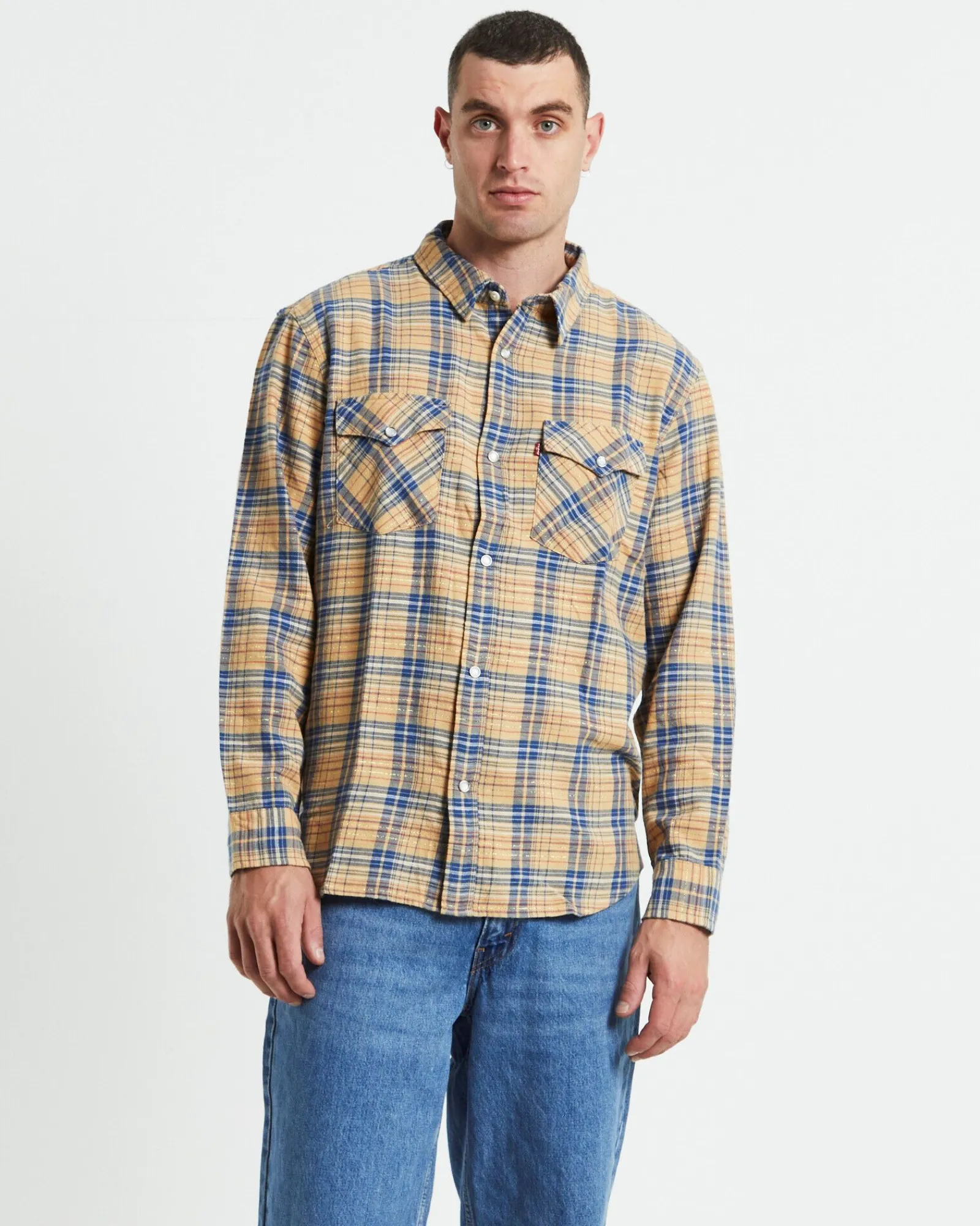 relaxed_fit_western_krish_0.webp Best LEVIS Relaxed Fit Western Krishan Plaid Shirt Lark Multi