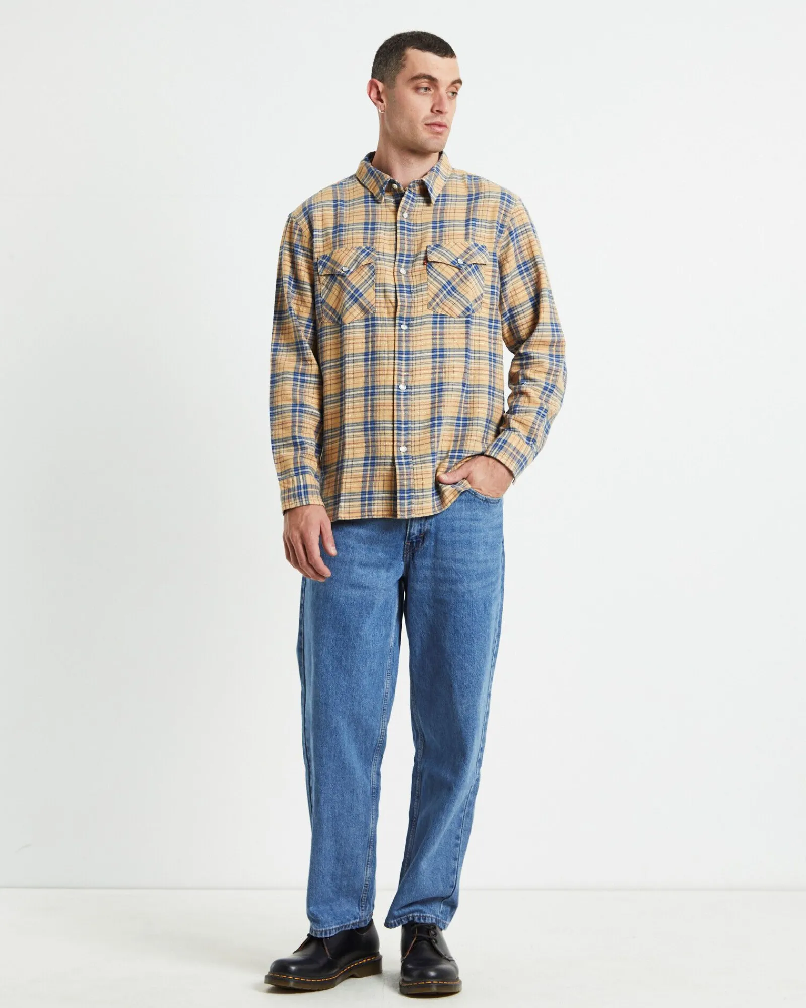 relaxed_fit_western_krish_2.webp Best LEVIS Relaxed Fit Western Krishan Plaid Shirt Lark Multi