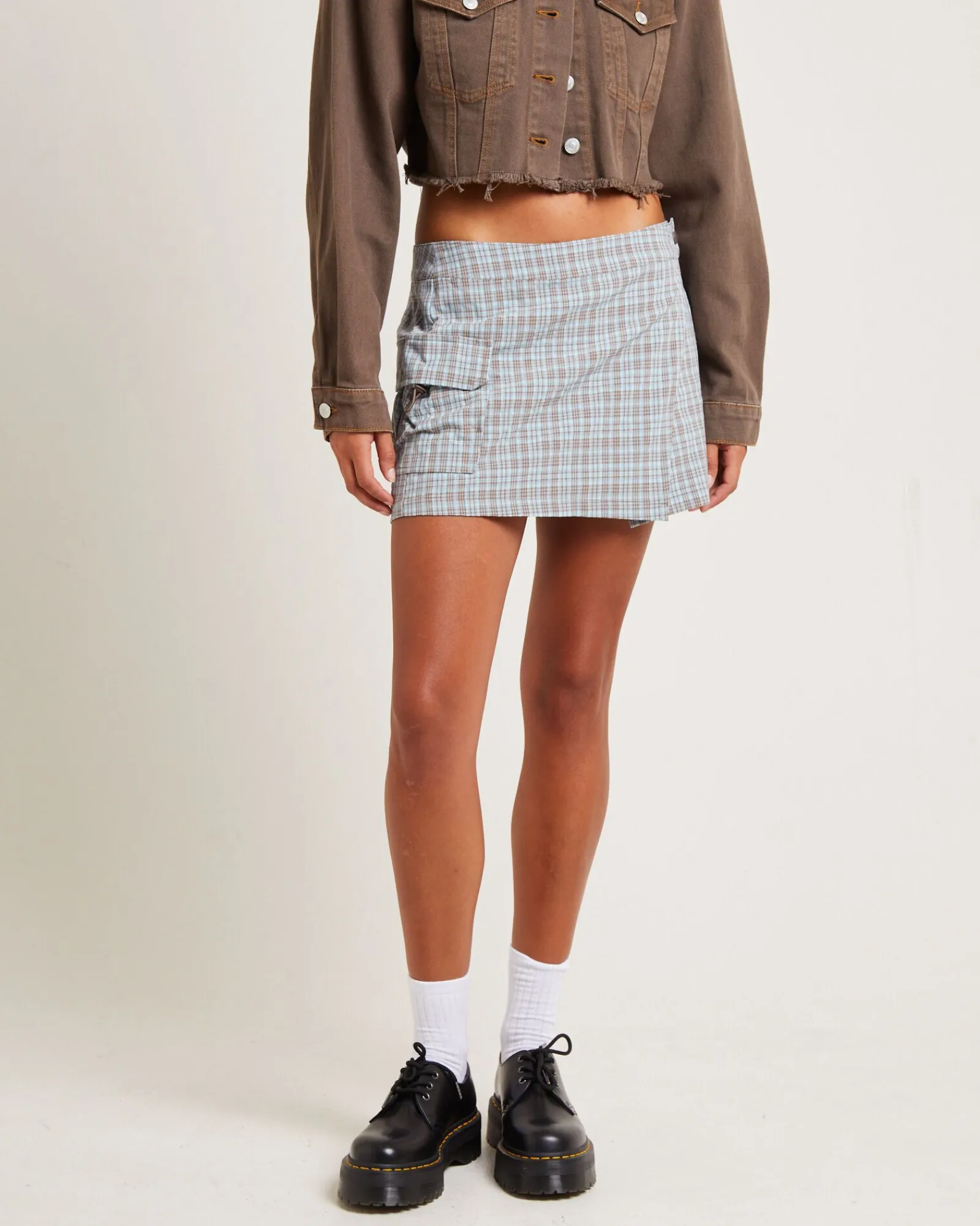 remi_check_cargo_mini_ski_0.webp Flash Sale INSIGHT Remi Check Cargo Mini Skirt
