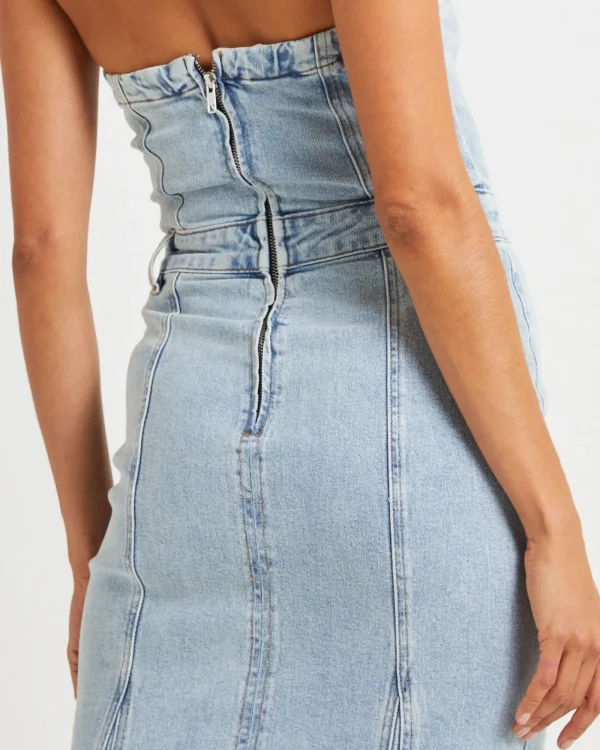 Best INSIGHT Rendezvous Fishtail Maxi Denim Dress