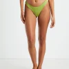 Cheap SUBTITLED Rib Cheeky Cut Bikini Bottoms In Citrus Green