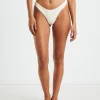 Cheap SUBTITLED Rib Cheeky Cut Bikini Bottoms In Almond