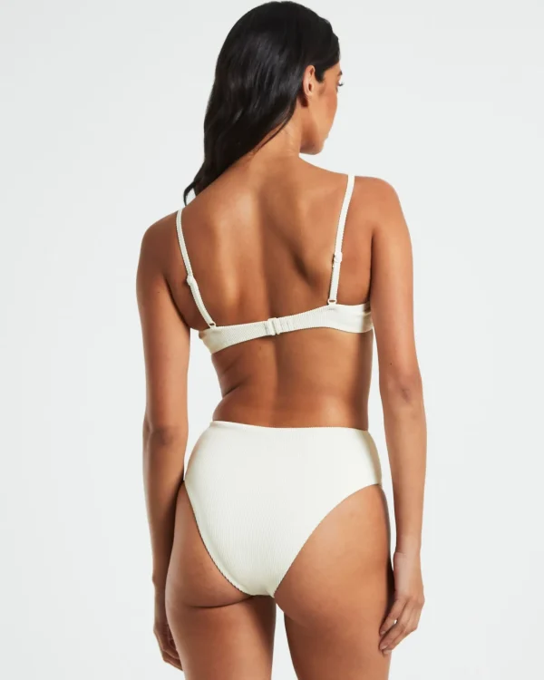 Flash Sale SUBTITLED Rib Cut Out Underwire Bikini Top In Almond White