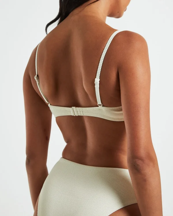 Flash Sale SUBTITLED Rib Cut Out Underwire Bikini Top In Almond White