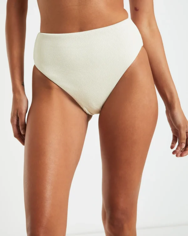 Shop SUBTITLED Rib High Waisted Bottoms In Almond