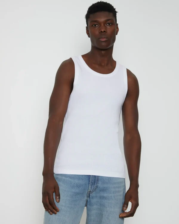 Online GENERAL PANTS CO. BASICS Rib Singlet In White