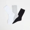 Flash Sale SUBTITLED Rib Socks 3 Pack Grey/White/Black