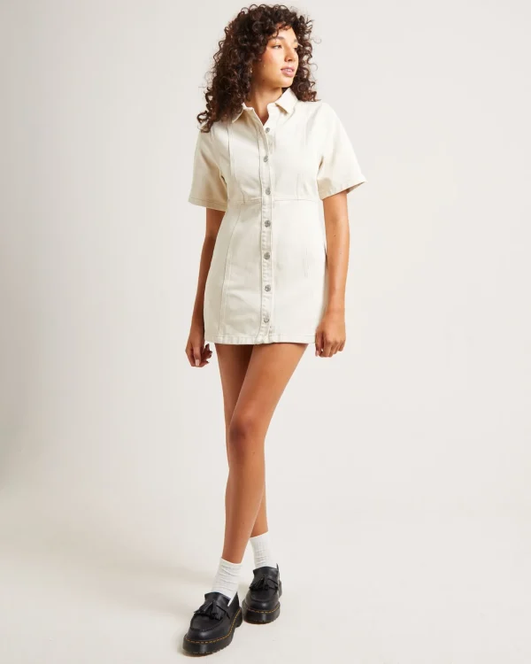 Store INSIGHT Rio Denim Mini Dress Ecru