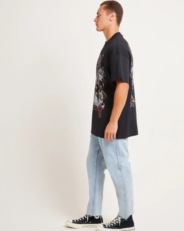 Discount MITCHELL & NESS Rodman Photo Short Sleeve T-Shirt In Faded Black