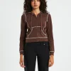 Hot NEON HART Ronnie Shrunkin Zip Through Jacket Chocolate Brown