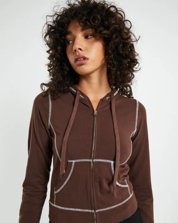 Hot NEON HART Ronnie Shrunkin Zip Through Jacket Chocolate Brown