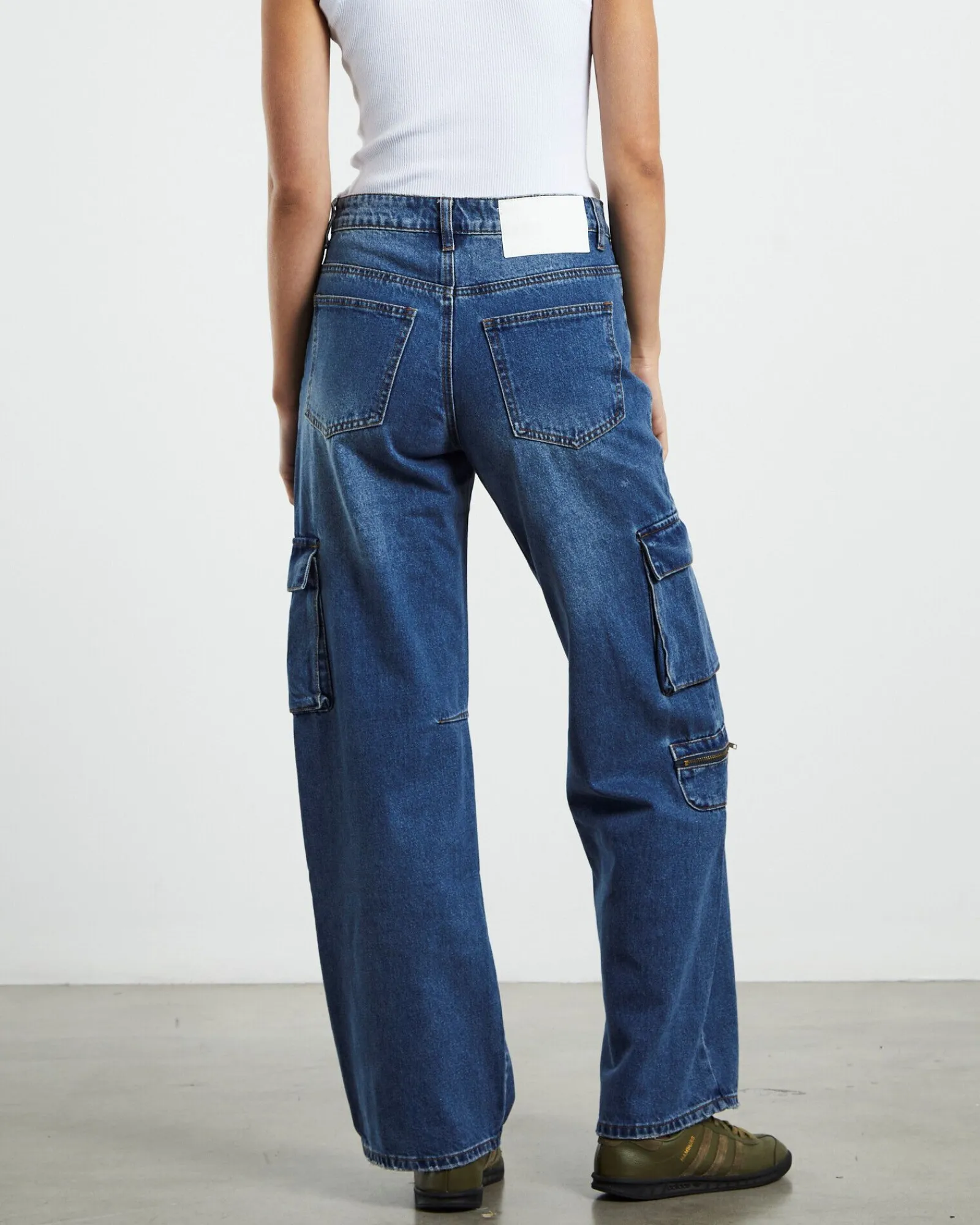 rosewood_cargo_mid_waist__1.webp Hot ONE TEASPOON Rosewood Cargo Mid Waist Wide Leg Jeans Jackson Blue