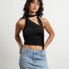 Cheap ALICE IN THE EVE Rowan Slinky Chocker Top In Black