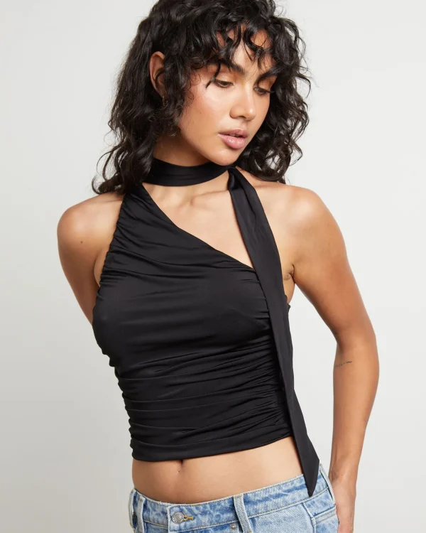 Cheap ALICE IN THE EVE Rowan Slinky Chocker Top In Black