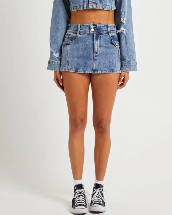 New INSIGHT Roxy Mini Denim Skirt