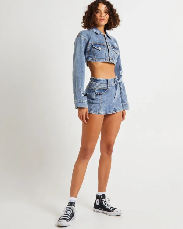 New INSIGHT Roxy Mini Denim Skirt