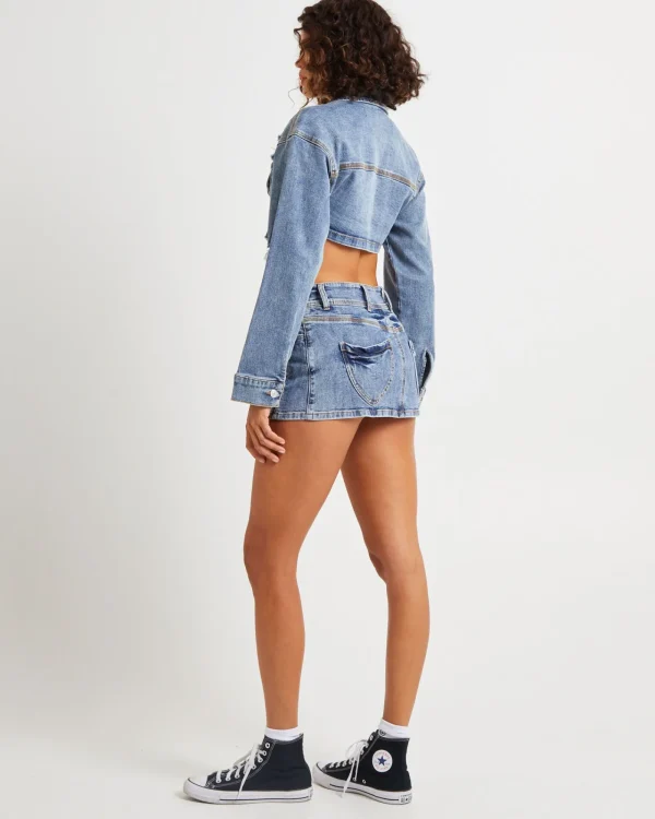 New INSIGHT Roxy Mini Denim Skirt