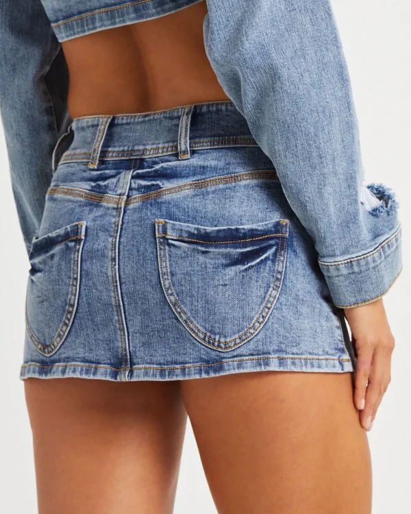 New INSIGHT Roxy Mini Denim Skirt
