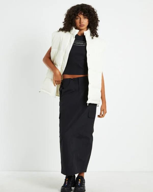Clearance INSIGHT Ruby Multi Pocket Cargo Maxi Skirt Black