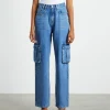 Shop INSIGHT Rumour Baggy Denim Cargo Jeans Saturated Blue