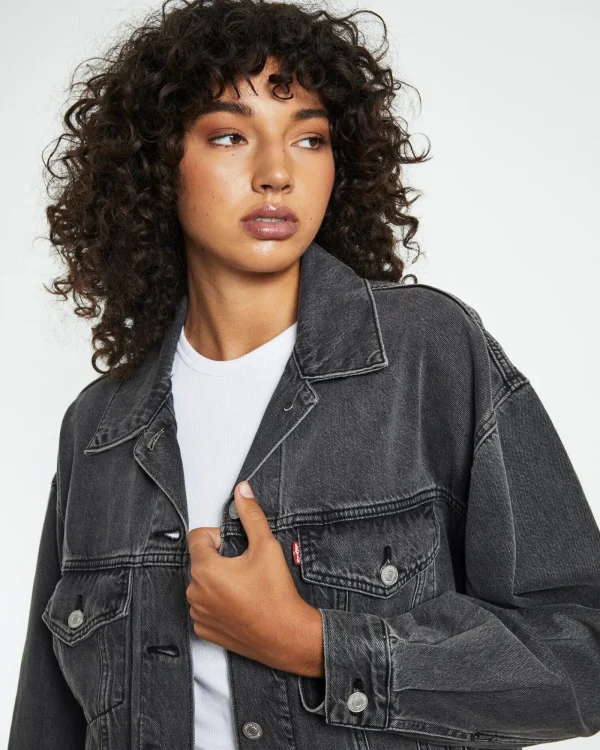 Sale LEVIS 90S Denim Trucker Jacket Black