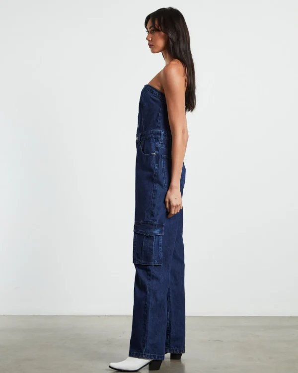 Best INSIGHT Sabrine Strapless Denim Boiler Suit Ink Blue