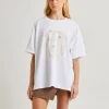 Store SUBTITLED Sandy Oversized Short Sleeve T-Shirt In White