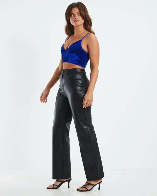 New LOVE NOTES Sarita Wire Front Velvet Corset Blue