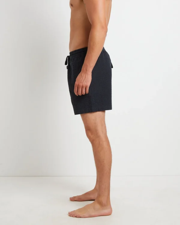 Fashion ARVUST Seesucker Stripe Boardshorts In Black