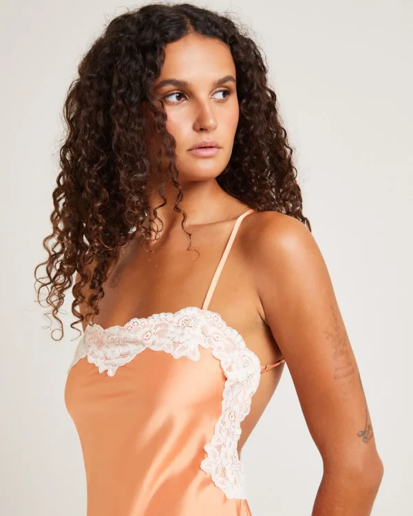 Online LOVE NOTES Serena Cross Back Slip Dress Apricot
