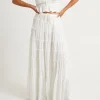 Shop SUBTITLED Sereno Tiered Maxi Skirt White