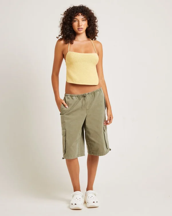 Best INSIGHT Shallows Cargo Jort Shorts In Khaki