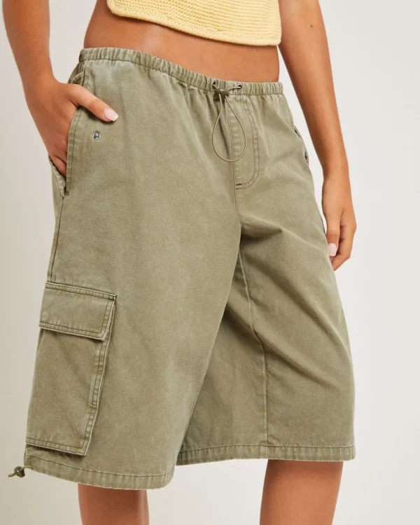 Best INSIGHT Shallows Cargo Jort Shorts In Khaki
