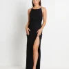 Clearance STUDIO Siren Backless Maxi Dress In Black