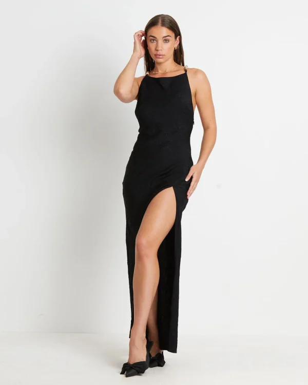 Clearance STUDIO Siren Backless Maxi Dress In Black