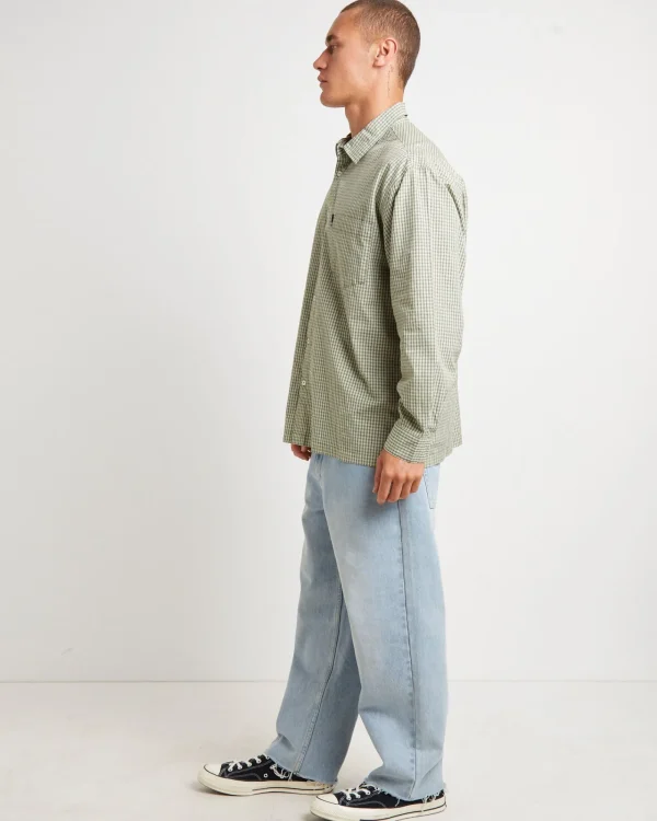 Shop SPENCER PROJECT Skate Long Sleeve Shirt In Fatigue Green
