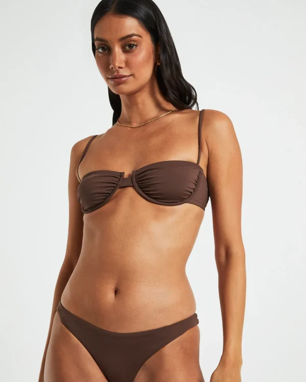 Best SUBTITLED Skinny Strap Underwire Top In Coffee Brown